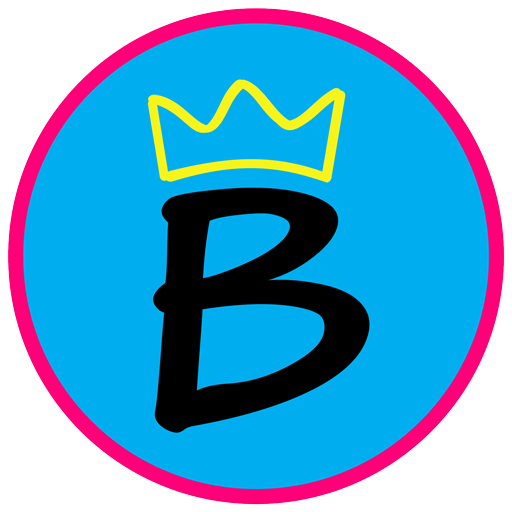 A blue circle with the letter b in it.